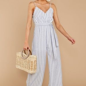 Gift of Living Light Blue Striped Jumpsuit
